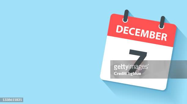 stockillustraties, clipart, cartoons en iconen met december 7 - daily calendar icon in flat design style - deadline