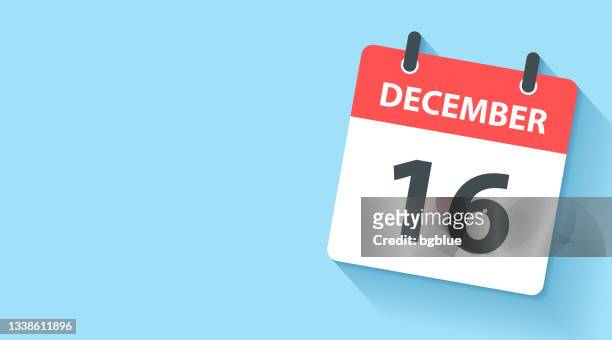 stockillustraties, clipart, cartoons en iconen met december 16 - daily calendar icon in flat design style - number 16