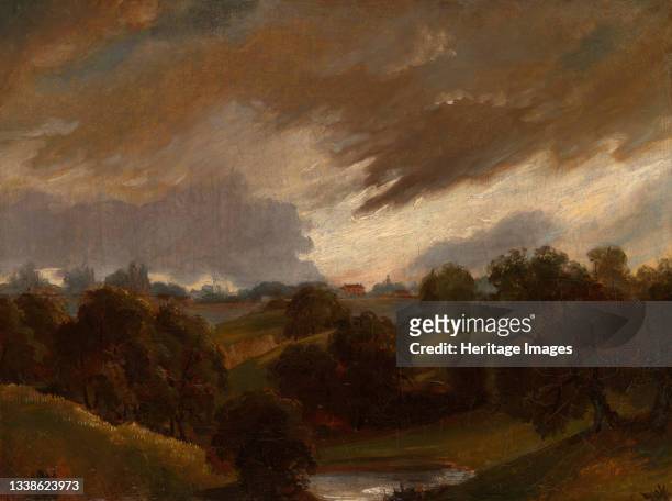 Hampstead, Stormy Sky, 1814. Artist Unknown.