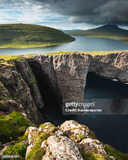 the amazing landscape of faroe islands - faroe islands stockfoto's en -beelden