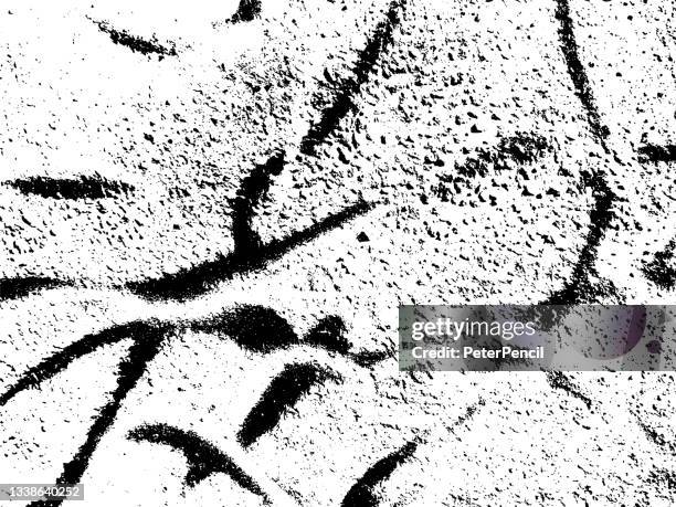 painted wall grunge texture. black dusty scratchy pattern. abstract grainy background. vector design artwork. textured effect. crack. - tree bark texture stock illustrations