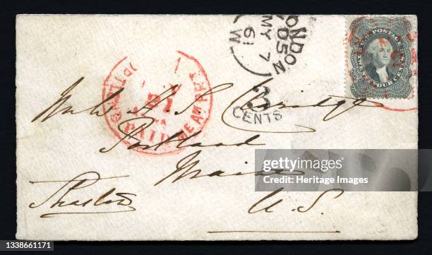 24c Washington used abroad at London on cover, 1861. This cover is said to be addressed in Charles Dickens' handwriting. The U. S. Stamp was...