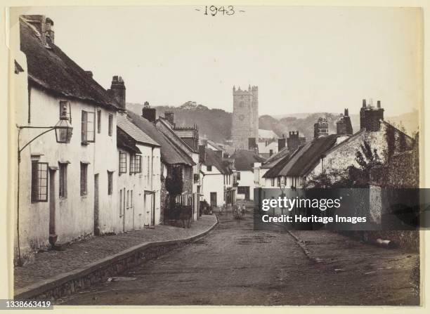 Untitled [thatched cottages and church], 1860/94. Albumen print. Artist Francis Bedford.