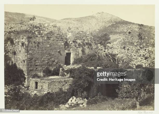 Banias, The Ancient Caesaria, Phillippi, 1857. [Caesarea Philippi, an ancient Roman city]. Albumen print, pl. 14 from the album 'Egypt and Palestine,...