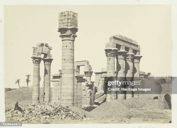 Cleopatra's Temple at Erment, near Thebes, 1857. Albumen print, pl. 5 from the album 'Egypt and Palestine, volume i' . Artist Francis Frith.