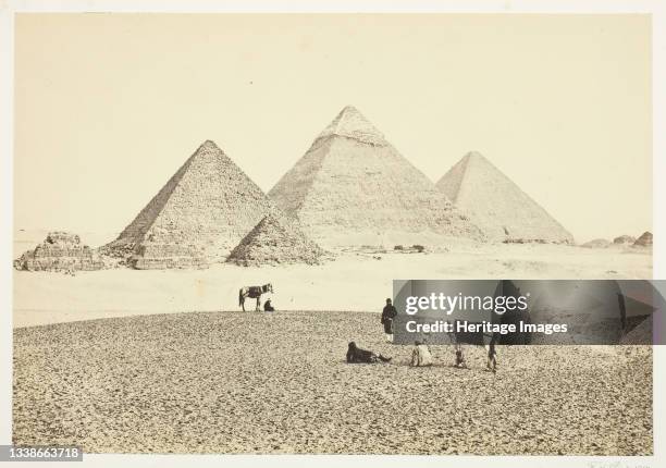 The Pyramids of El Geezeh, from the Southwest, 1857. Albumen print. Artist Francis Frith.