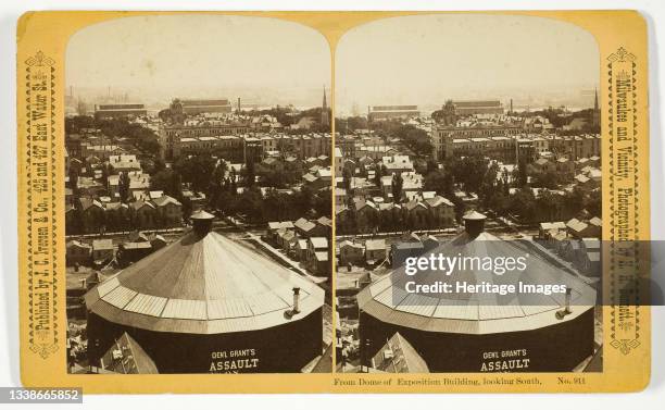 From Dome of Exposition Building, looking South, 1880/89. [In the foreground is the Cyclorama of General Grant's Assault on Vicksburg]. Albumen...