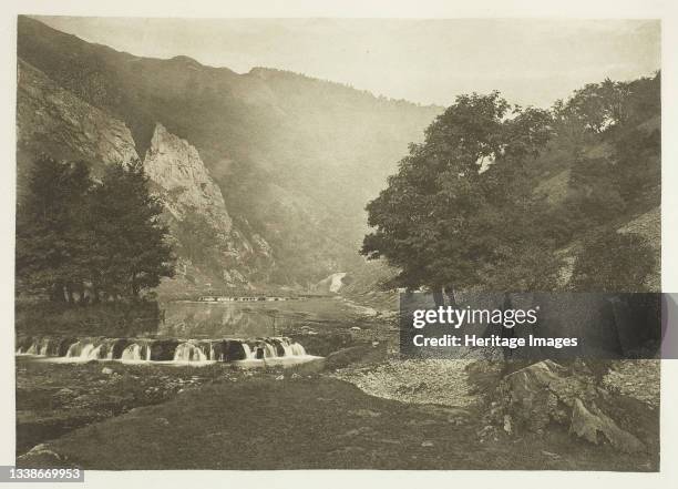 Entrance to Dove Dale, Derbyshire, 1880s. A work made of photogravure, plate xxxvii from the album 'the compleat angler or the contemplative man's...