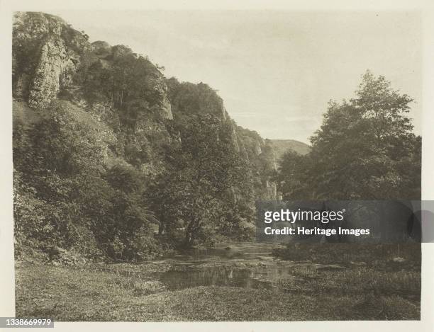 Tissington Spires, Dove Dale, 1880s. A work made of photogravure, plate xlv from the album 'the compleat angler or the contemplative man's...