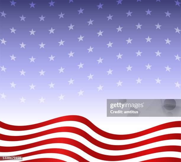 patriotic striped sky - us flag border stock illustrations