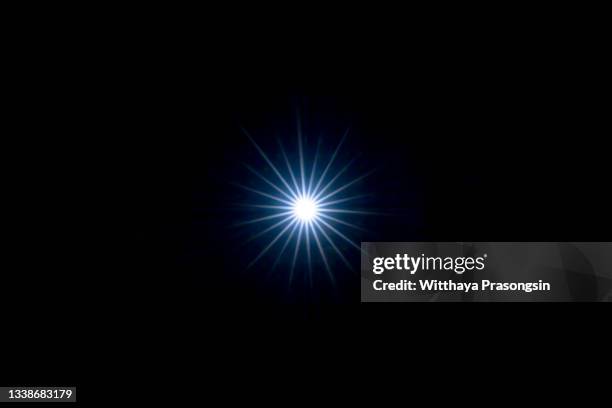 lens flare, space light, abstract black background - 燃焼煙突 ストックフォトと画像