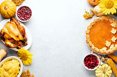Thanksgiving greeting card background or festive dinner invitation template