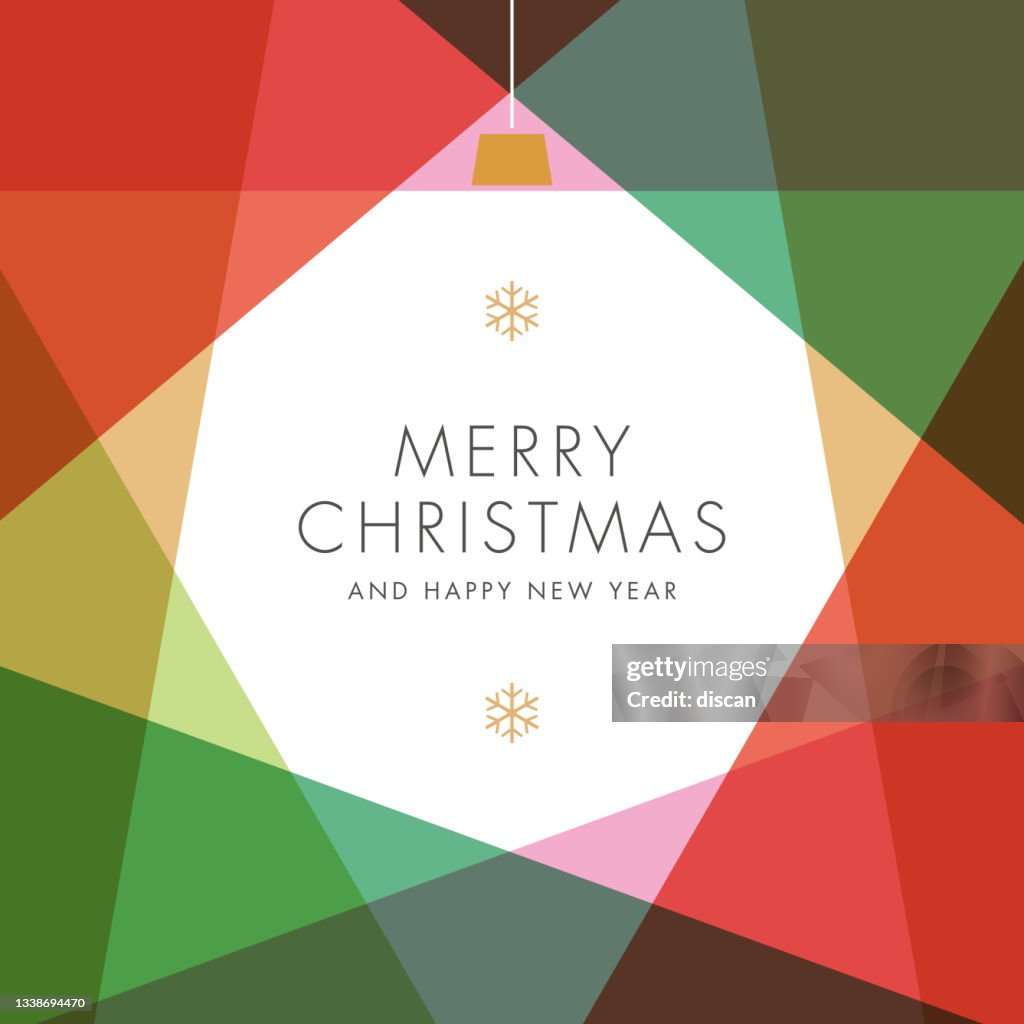 Happy Holidays Card mit Weihnachtsbaumkugel.