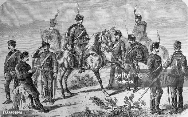 austro-hungarian hussars - hussar cavalry stock illustrations