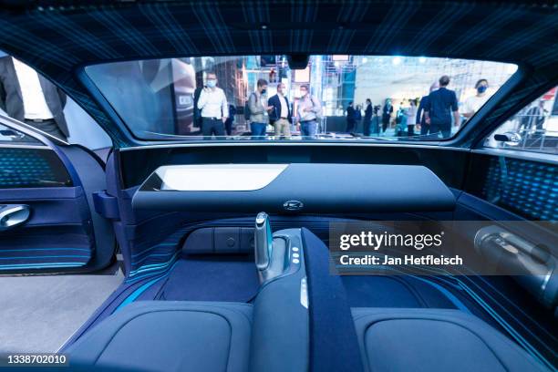 Hyundai Prophecy concept car is presented at the Hyundai stand during the Munich Motor Show IAA Mobility September 06, 2021 in Munich, Germany. The...