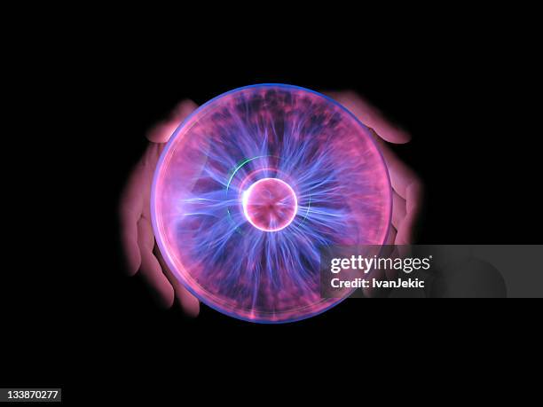 plasma ball in hands - fortune telling stock pictures, royalty-free photos & images