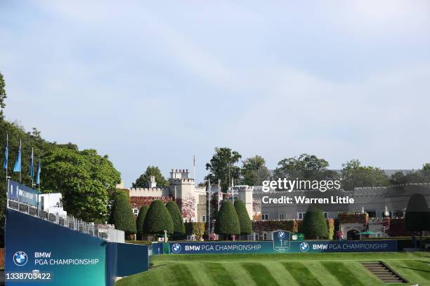 General view of the 1st tee and the clubhouse during a preview day of The BMW PGA Championship at Wentworth Golf Club on September 06, 2021 in...