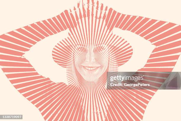 portrait of a healthy, beautiful senior woman - positive healthy middle age woman stock illustrations