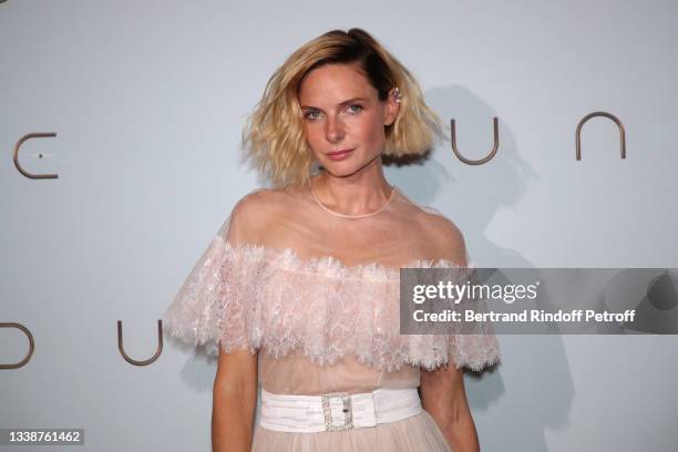 Actress Rebecca Ferguson attends the "Dune" photocall At Le Grand Rex on September 06, 2021 in Paris, France.