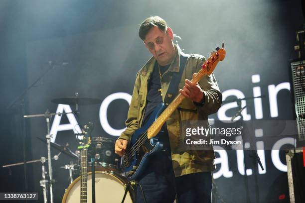 Jez Kerr of A Certain Ratio performs live on stage during Wide Awake Festival at Brockwell Park on September 03, 2021 in London, England.