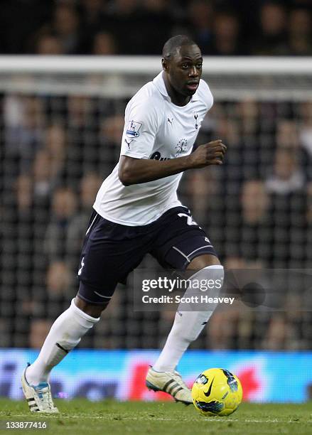 Ledley King of Spurs runs with the ball during the Barclays Premier League match between Tottenham Hotspur and Aston Villa at White Hart Lane on...