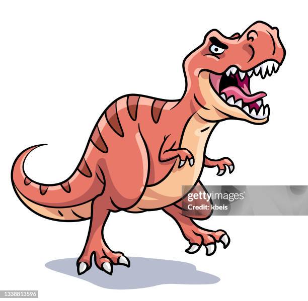 illustrazioni stock, clip art, cartoni animati e icone di tendenza di dinosauro - tyrannosaurus rex ruggente - cretaceous