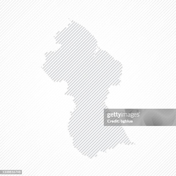 guyana map designed with lines on white background - georgetown stock illustrations