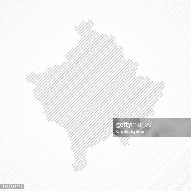 kosovo map designed with lines on white background - pristina stock illustrations