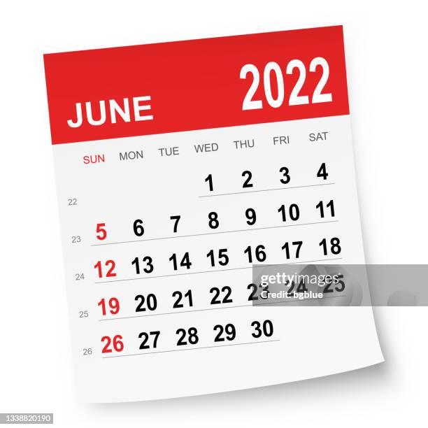 juni 2022 kalender - juni stock-grafiken, -clipart, -cartoons und -symbole