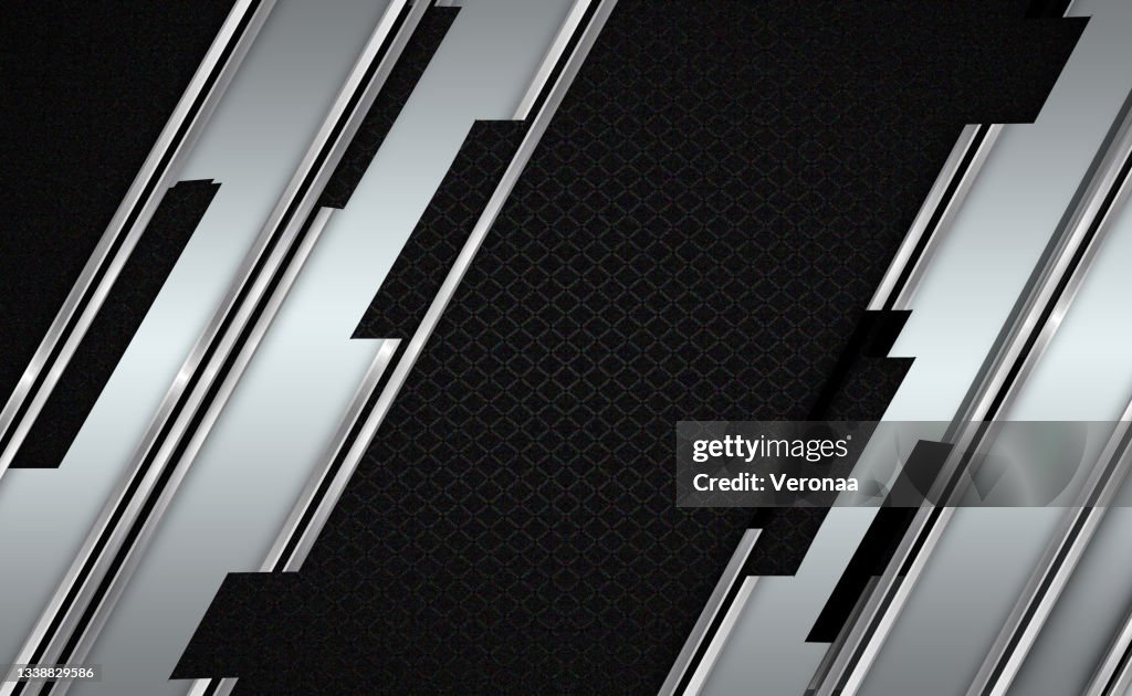 Abstract metallic corporate monochrome geometry background, futuristic technology modern banner design.