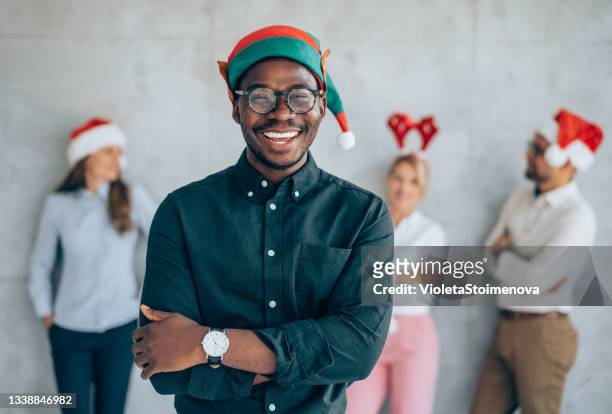 business team leader. - christmas party office stock pictures, royalty-free photos & images
