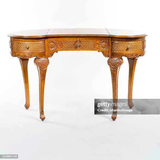 antique table - antique furniture stock pictures, royalty-free photos & images