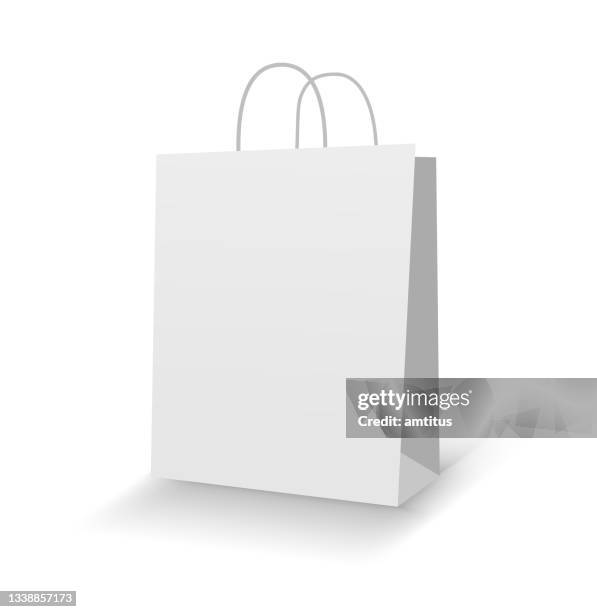 blank white bag - shopping bag stock illustrations