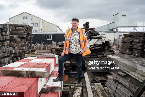 worksite portrait of successful reclamation entrepreneur - femalefocuscollection stock pictures, royalty-free photos & images