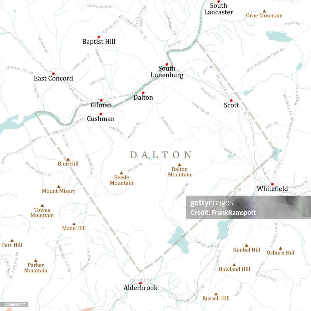 NH Coos Dalton Vector Road Map