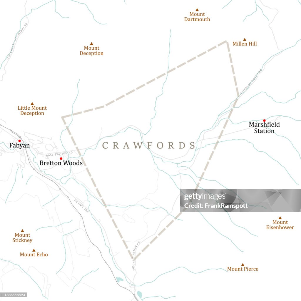 NH Coos Crawfords Vector Road Map
