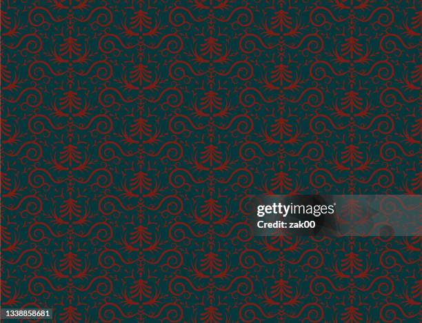seamless damask wallpaper - damask background stock illustrations