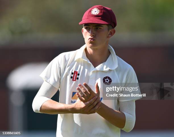 James Sales of Northamptonshire during the LV= Insurance County Championship match between Northamptonshire and Surrey at The County Ground on...