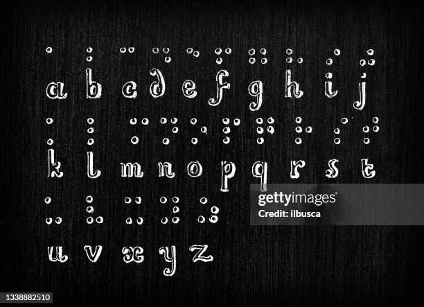 antique old french engraving illustration: braille alphabet - braille 幅插畫檔、美工圖案、卡通及圖標