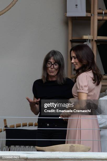 Crown Princess Mary of Denmark visits the installations of various Danish companies at Museo nazionale della scienza e della tecnologia “Leonardo Da...