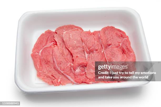 tuscan meats beef trays for sale - italy - ground beef stew stockfoto's en -beelden