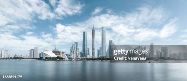 guangzhou city skyline - cantão - fotografias e filmes do acervo