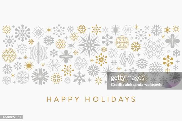 modern snowflakes holiday card - snowflake background 幅插畫檔、美工圖案、卡通及圖標