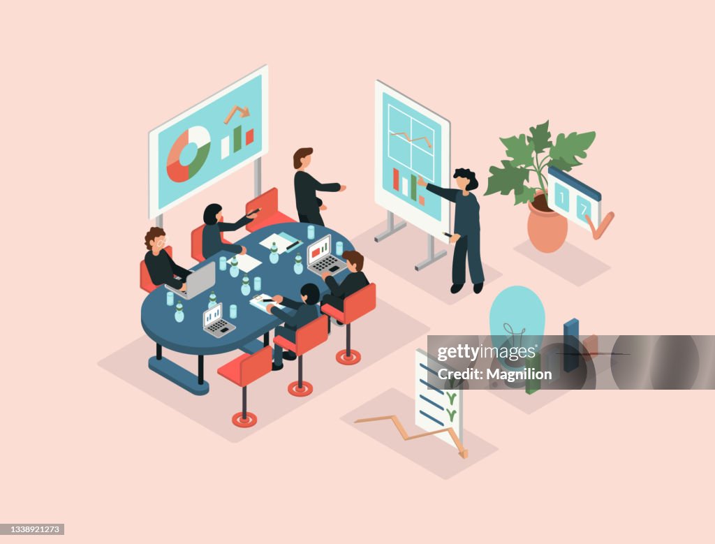 Meeting Conference Isometric Illustration