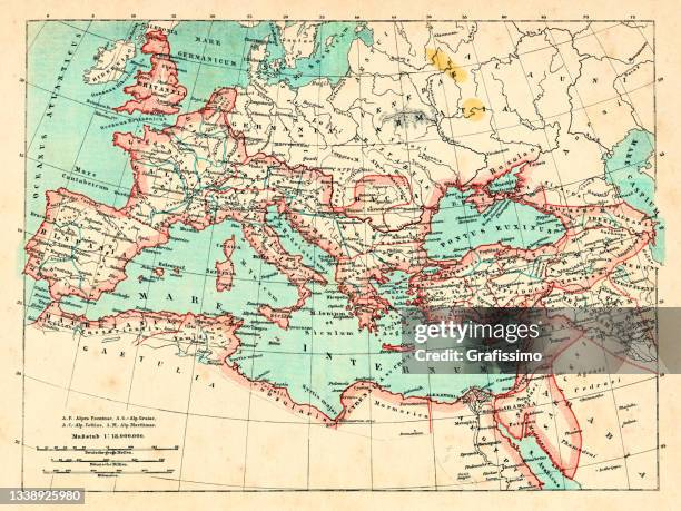 roman empire at its height under emperor trajan 117 ad - ancient rome stock illustrations