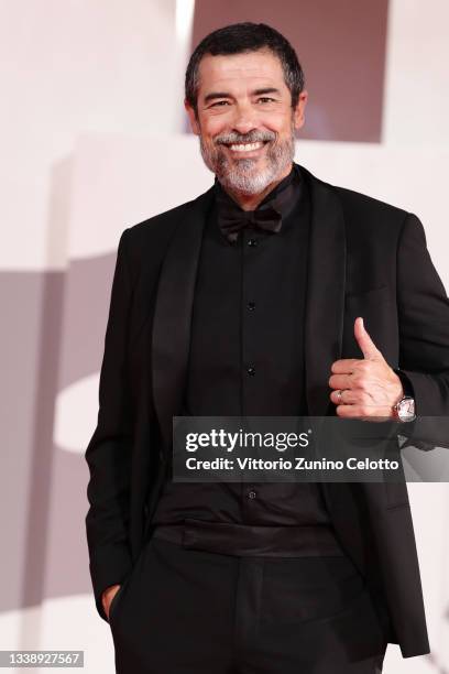 Alessandro Gassmann attends the red carpet of the movie "Old Henry" during the 78th Venice International Film Festival on September 07, 2021 in...