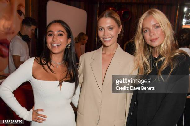 Roxy Marrone, Heloise Agostinelli and Charly Sturm attend the launch of Olympia of Greece & The Organic Pharmacy Glow collaboration at Isabel on...