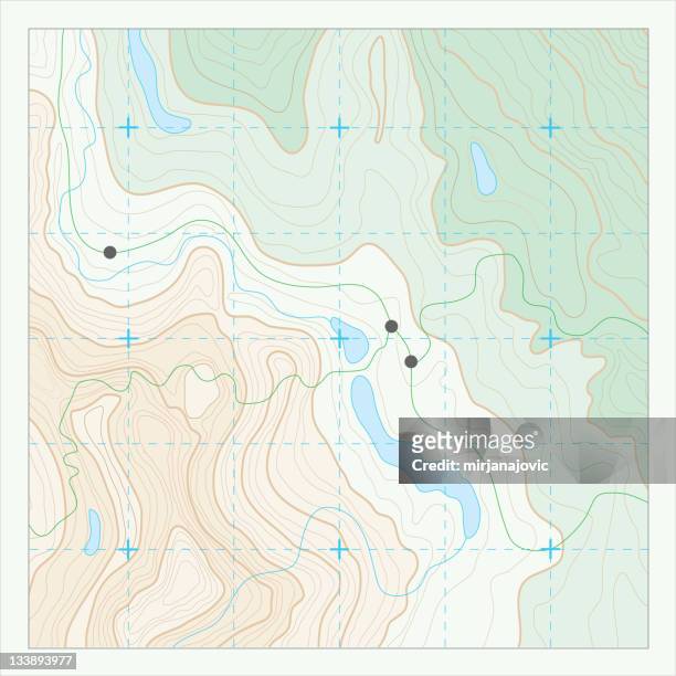 topographic map - contour lines stock illustrations