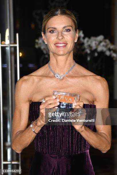 Martina Colombari attends the "Diva e Donna" Party during the 78th Venice International Film Festival on September 07, 2021 in Venice, Italy.