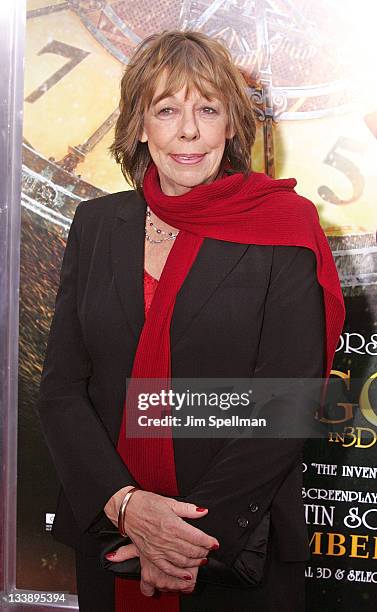 Frances De la Tour attends the "Hugo" premiere at the Ziegfeld Theatre on November 21, 2011 in New York City.